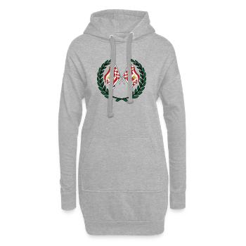 Drapeaux Brême couronne de laurier - Sweat-shirt à capuche long Femme - gris chiné - Devant