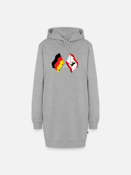 Flagge Deutschland, Berlin - Hoodie-Kleid - Grau meliert
