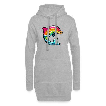 Dolphin - Hoodie Dress - heather grey - Front
