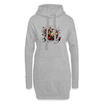 Joueurs de soccer dynamiques qui jouent au soccer - Sweat-shirt à capuche long Femme - gris chiné - Devant
