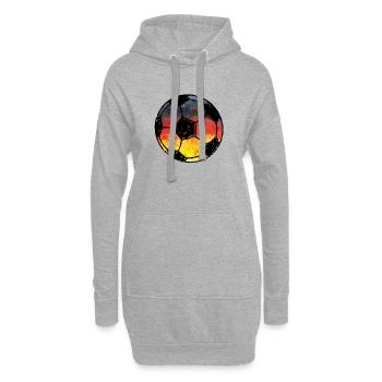 Fußball Deutschland - schwarz rot gold  - Hoodie-Kleid - Grau meliert - Vorne
