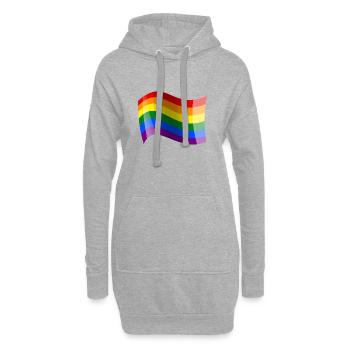 Wogende Regenbogenflagge - Hoodie-Kleid - Grau meliert - Vorne