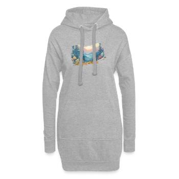 Rise for Nature - Wald mit Sonnenaufgang - Hoodie-Kleid - Grau meliert - Vorne