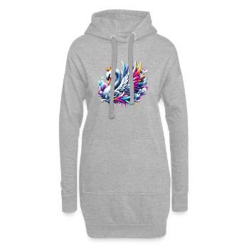 Cygne avec la reine héritière du roi Princesse Prince - Sweat-shirt à capuche long Femme - gris chiné - Devant
