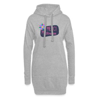 MAÎTRESSE. MAITRE. MERCI. MERCI MAÎTRESSE - Sweat-shirt à capuche long Femme - gris chiné - Devant