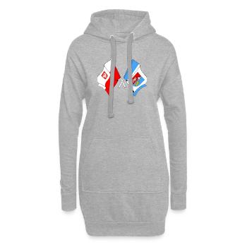Drapeau Pologne, Subcarpatie franchie - Sweat-shirt à capuche long Femme - gris chiné - Devant