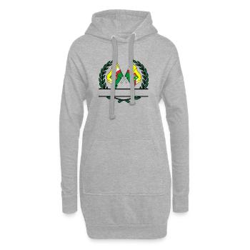 Drapeaux Lubusz couronne de laurier bannière - Sweat-shirt à capuche long Femme - gris chiné - Devant