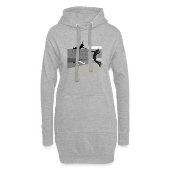 Dynamik im Volleyball - Hoodie-Kleid - Grau meliert - Vorne