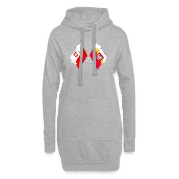 Drapeau de la Pologne, Petite Pologne traversée - Sweat-shirt à capuche long Femme - gris chiné - Devant