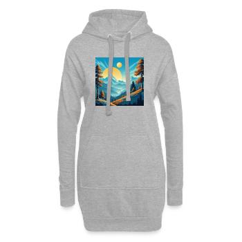 Deux soleils - Sweat-shirt à capuche long Femme - gris chiné - Devant