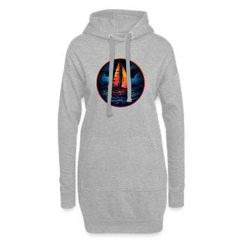 Neonsegler am Abendsee - Hoodie-Kleid - Grau meliert - Vorne