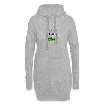 Chat sur tortue - Sweat-shirt à capuche long Femme - gris chiné - Devant