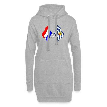 Flagge Niederlande, Zeeland gekreuzt - Hoodie-Kleid - Grau meliert - Vorne