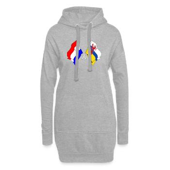 Drapeau des Pays-Bas Limbourg croisé - Sweat-shirt à capuche long Femme - gris chiné - Devant