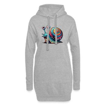 Schnecke - Hoodie-Kleid - Grau meliert - Vorne