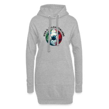 Italienischer Fußball - Hoodie-Kleid - Grau meliert - Vorne