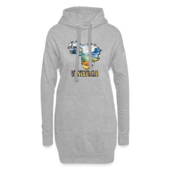 Aquarell Landkarte Venezuela - Hoodie-Kleid - Grau meliert - Vorne