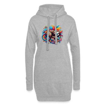 Paresse - Sweat-shirt à capuche long Femme - gris chiné - Devant