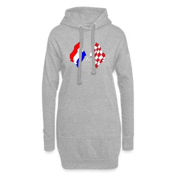 Drapeau Pays-Bas, Brabant septentrional croisé - Sweat-shirt à capuche long Femme - gris chiné - Devant