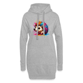 Igel - Hoodie-Kleid - Grau meliert - Vorne