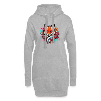 Renard - Sweat-shirt à capuche long Femme - gris chiné - Devant