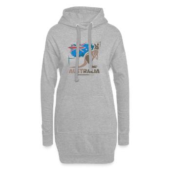 Australie Kangourou bande dessinée drapeau nature animaux symbole - Sweat-shirt à capuche long Femme - gris chiné - Devant