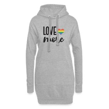 Mois de la fierté LGBT - Love More - Sweat-shirt à capuche long Femme - gris chiné - Devant