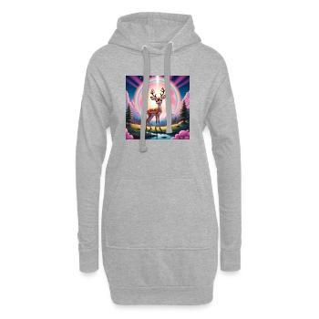 Cerf avec arc-en-ciel - Sweat-shirt à capuche long Femme - gris chiné - Devant