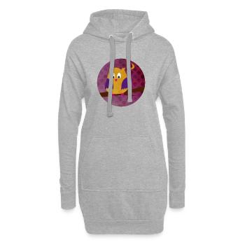 hibou aigle hibou points cercle Woodland violet enfants animaux - Sweat-shirt à capuche long Femme - gris chiné - Devant
