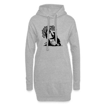Charmant ours en voleur de miel sur une ruche - Sweat-shirt à capuche long Femme - gris chiné - Devant