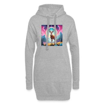 Hirsch am Berg - Hoodie-Kleid - Grau meliert - Vorne