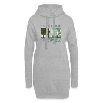 Im Wald finde ich meine Seele - Hoodie-Kleid - Grau meliert - Vorne