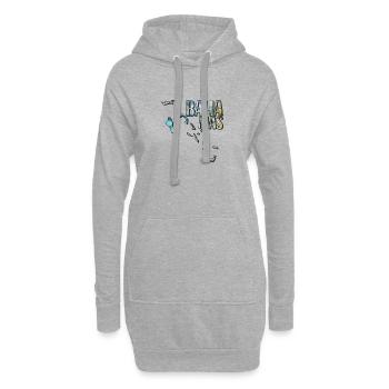 Aquarell Landkarte Bahamas - Hoodie-Kleid - Grau meliert - Vorne