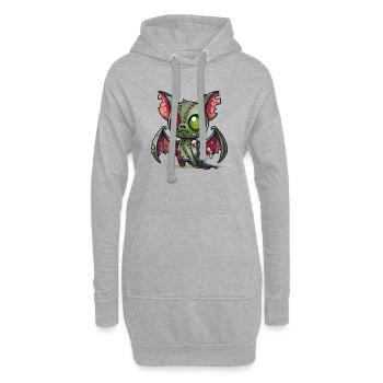 gruselige Zombie-Fledermaus für Halloween Spaß - Hoodie-Kleid - Grau meliert - Vorne