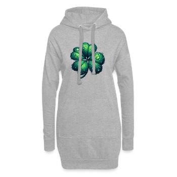 Trèfle à quatre feuilles - Sweat-shirt à capuche long Femme - gris chiné - Devant