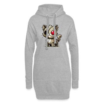 chat kawaii zombie effrayant pour s’amuser à Halloween - Sweat-shirt à capuche long Femme - gris chiné - Devant