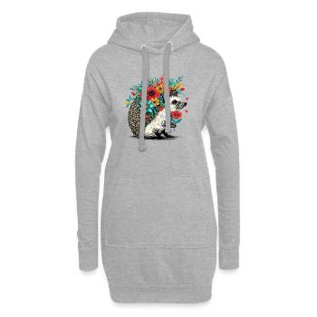 Hérisson - Sweat-shirt à capuche long Femme - gris chiné - Devant