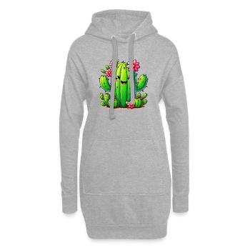 Cactus - Sweat-shirt à capuche long Femme - gris chiné - Devant