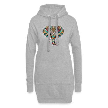 Éléphant - Sweat-shirt à capuche long Femme - gris chiné - Devant