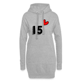 15. 15 JAHRE. 15-JÄHRIGES JUBILÄUM. 15-JÄHRIGES JUBILÄUM. - Hoodie-Kleid - Grau meliert - Vorne