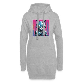 Robo Kitten - Hoodie-Kleid - Grau meliert - Vorne