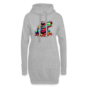 Grenouille - Sweat-shirt à capuche long Femme - gris chiné - Devant