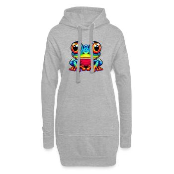 Grenouille - Sweat-shirt à capuche long Femme - gris chiné - Devant