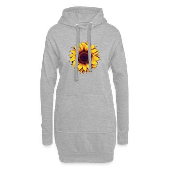 Tournesol - Sweat-shirt à capuche long Femme - gris chiné - Devant