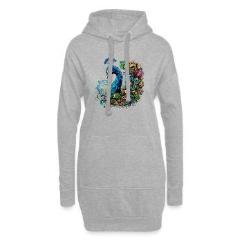 Paon - Sweat-shirt à capuche long Femme - gris chiné - Devant