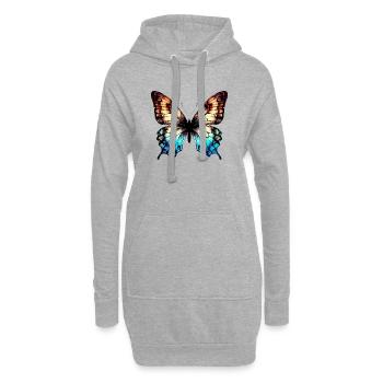 Papillon - Sweat-shirt à capuche long Femme - gris chiné - Devant