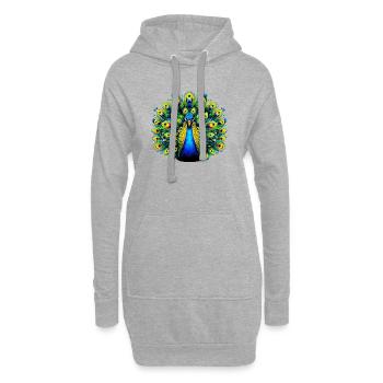 Paon - Sweat-shirt à capuche long Femme - gris chiné - Devant