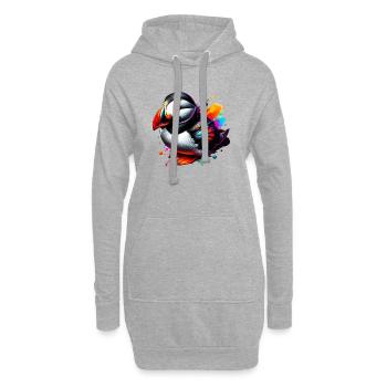 Papageitaucher - Hoodie-Kleid - Grau meliert - Vorne