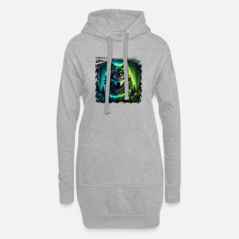 Wolf - Hoodie-Kleid - Grau meliert