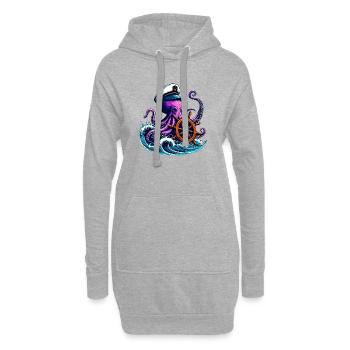 Krake - Hoodie-Kleid - Grau meliert - Vorne